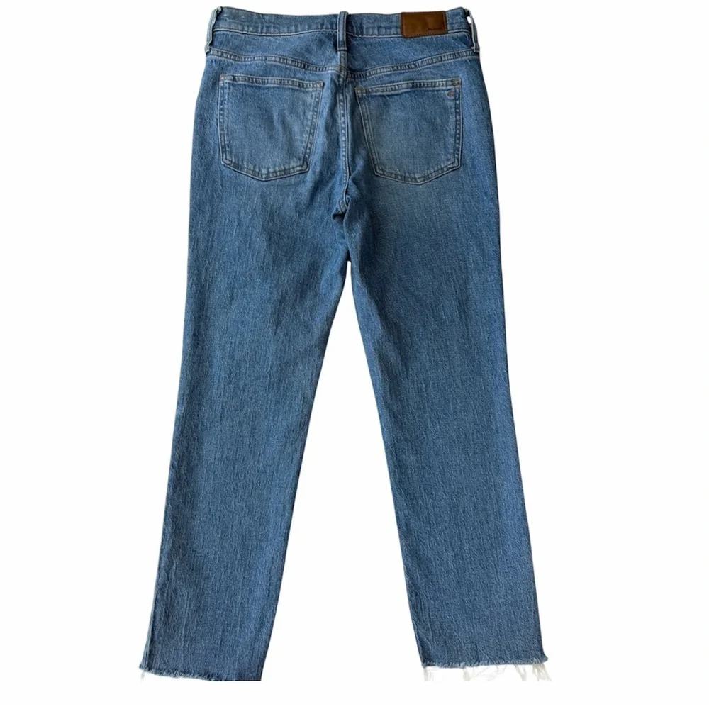 ✅ Madewell Light Blue Mid-Rise Perfect Vintage Jean frayed hem Size 27